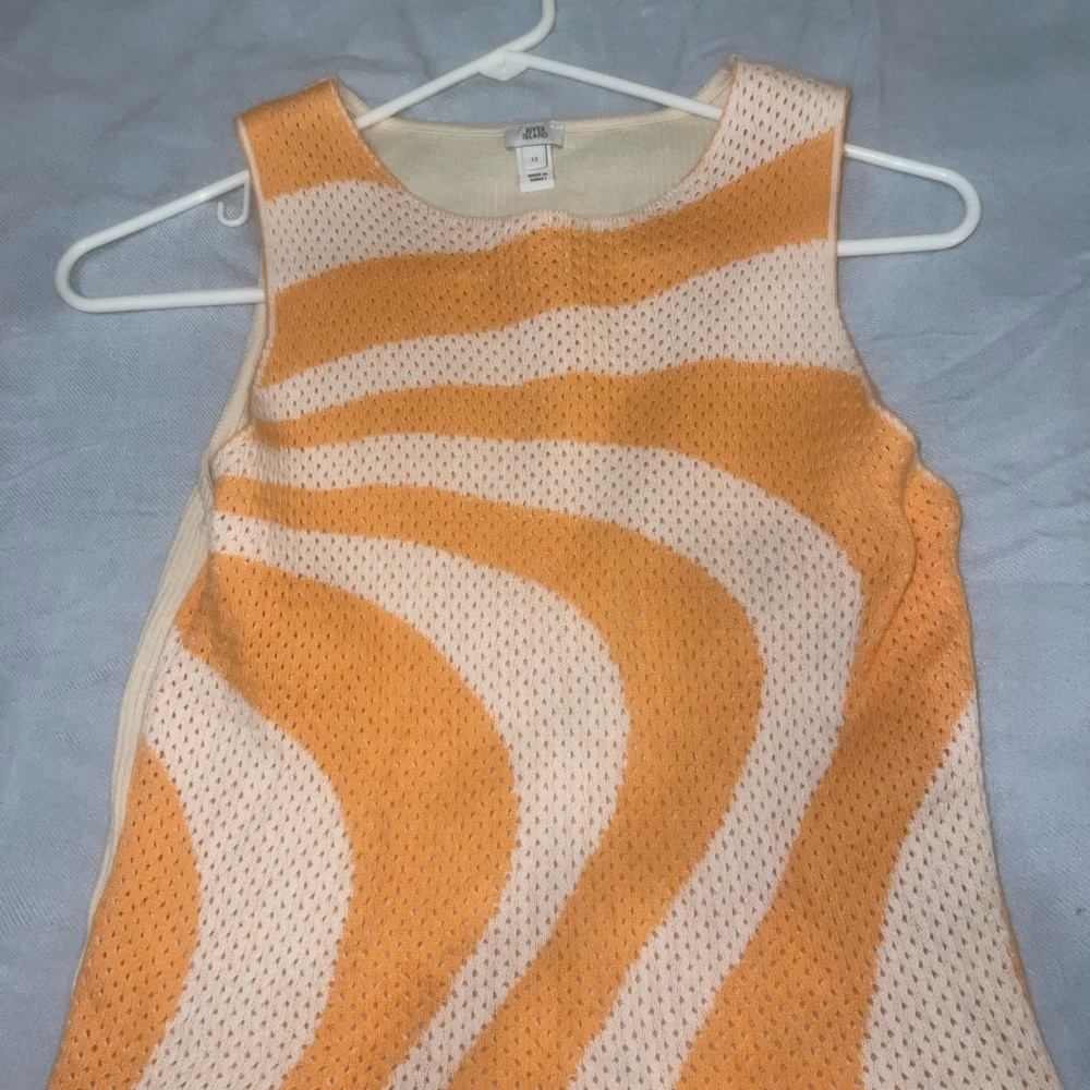 River Island Orange and Cream Tank Top